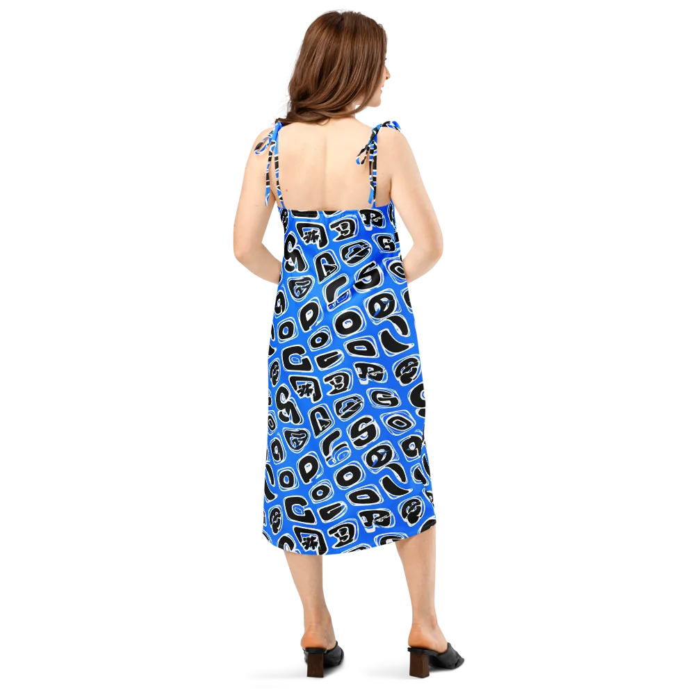 Blue Note Block on Slip Dress — Back
