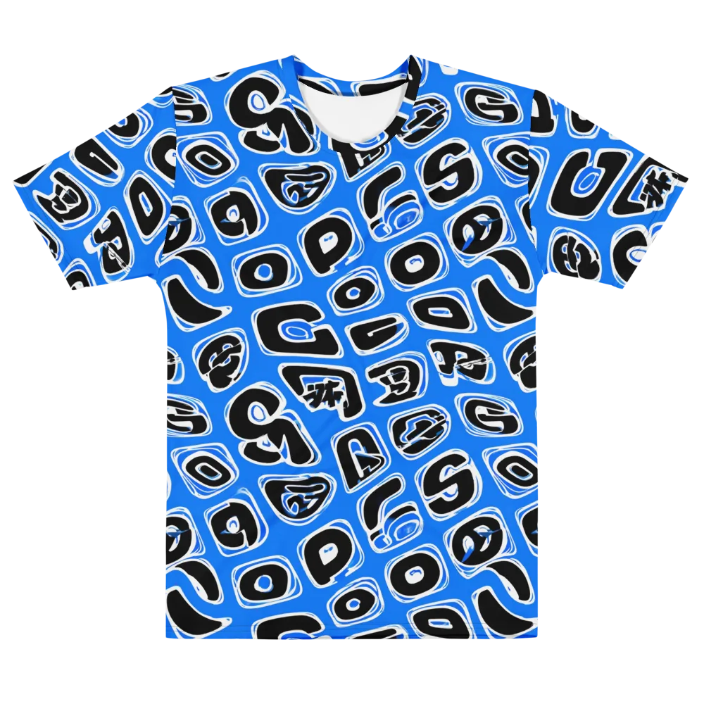 Blue Note Block on Men's Cotton Crew Neck T-Shirt — Front