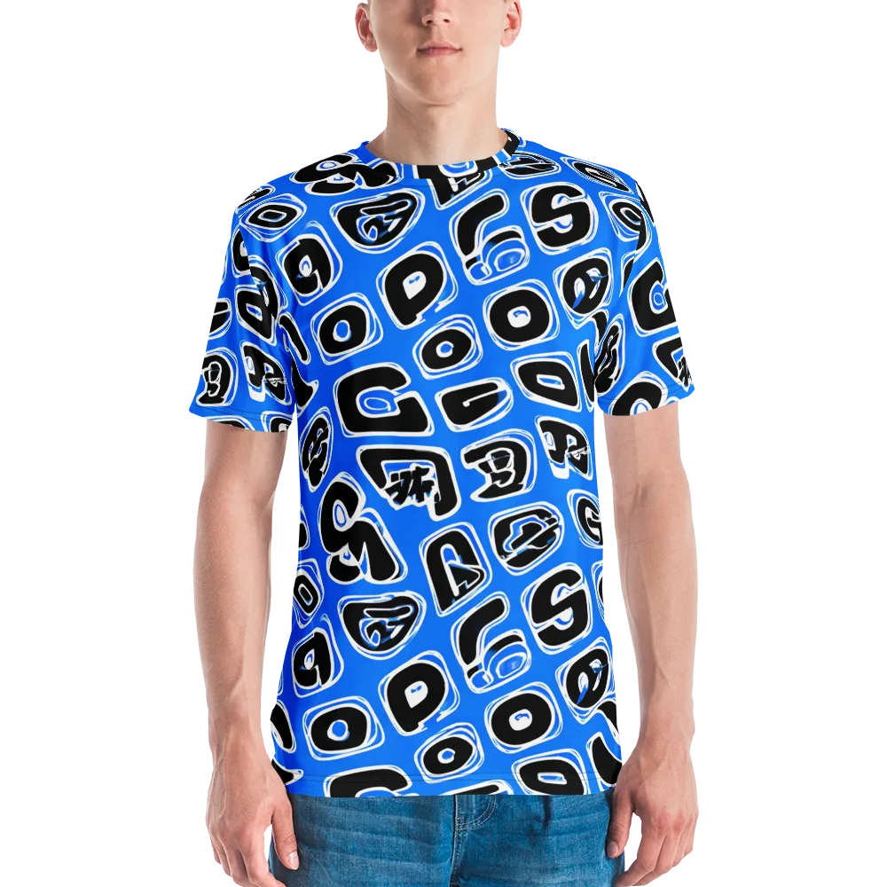 Blue Note Block on Men's Crew Neck T-Shirt — Front