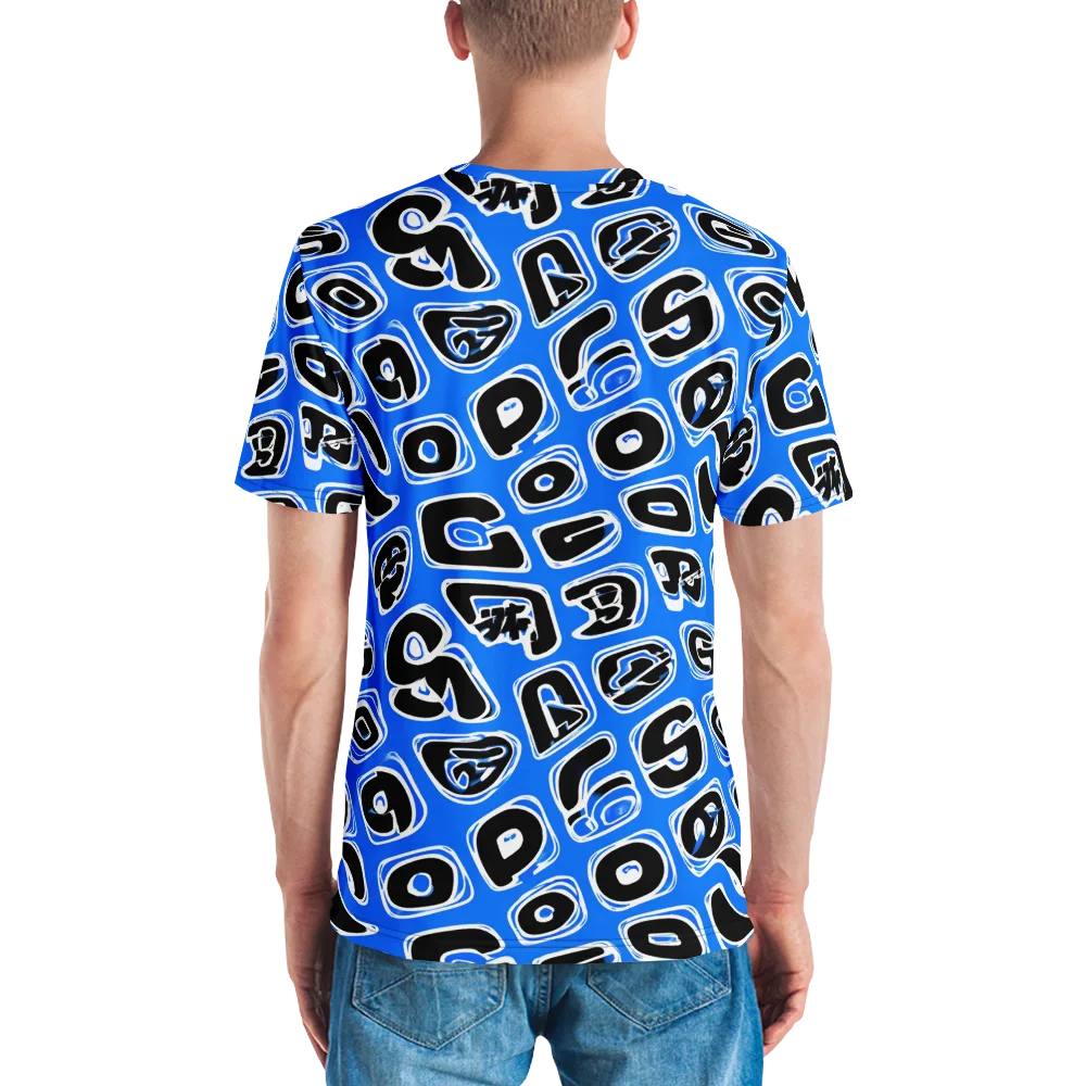 Blue Note Block on Men's Crew Neck T-Shirt — Back