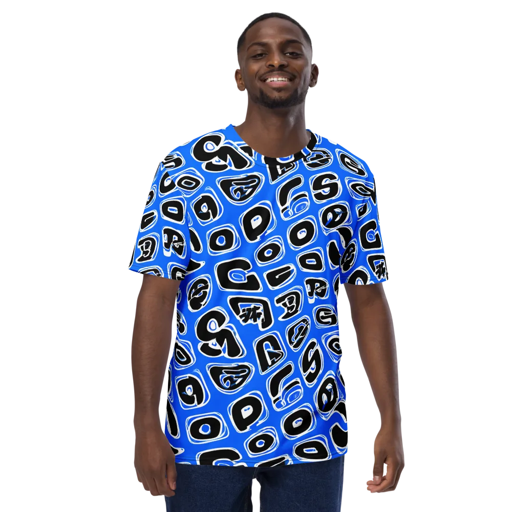 Blue Note Block on Men's Crew Neck T-Shirt — Front