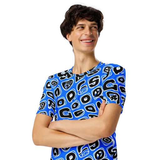 Blue Note Block on a Men's Crew Neck T-Shirt
