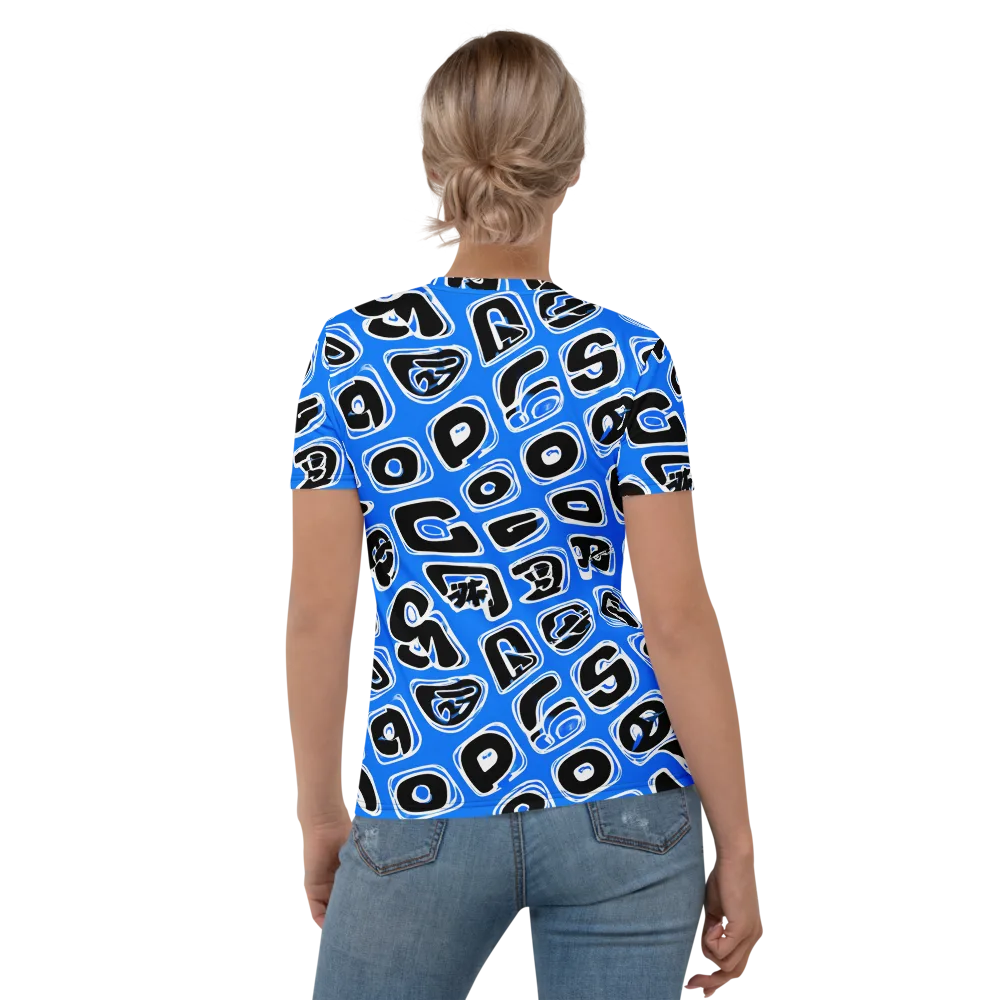 Blue Note Block on Women's Crew Neck T-Shirt — Back