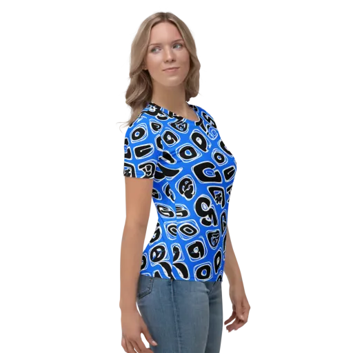 Blue Note Block on a Women's Crew Neck T-Shirt