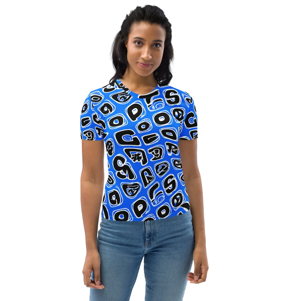 Blue Note Block on Women's Crew Neck T-Shirt — Front