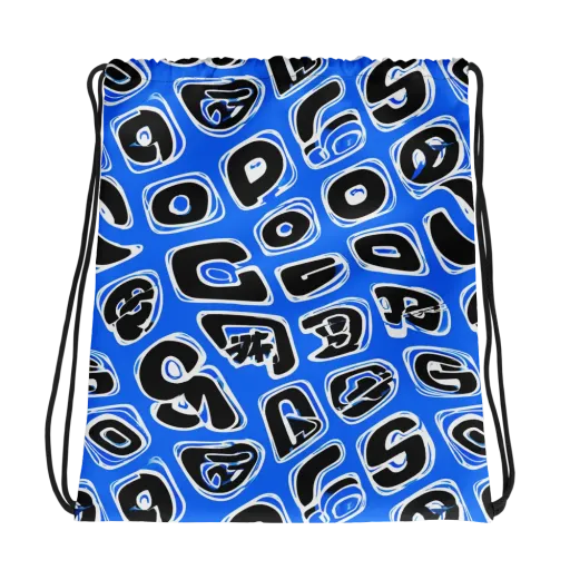 Blue Note Block on a Drawstring Bag