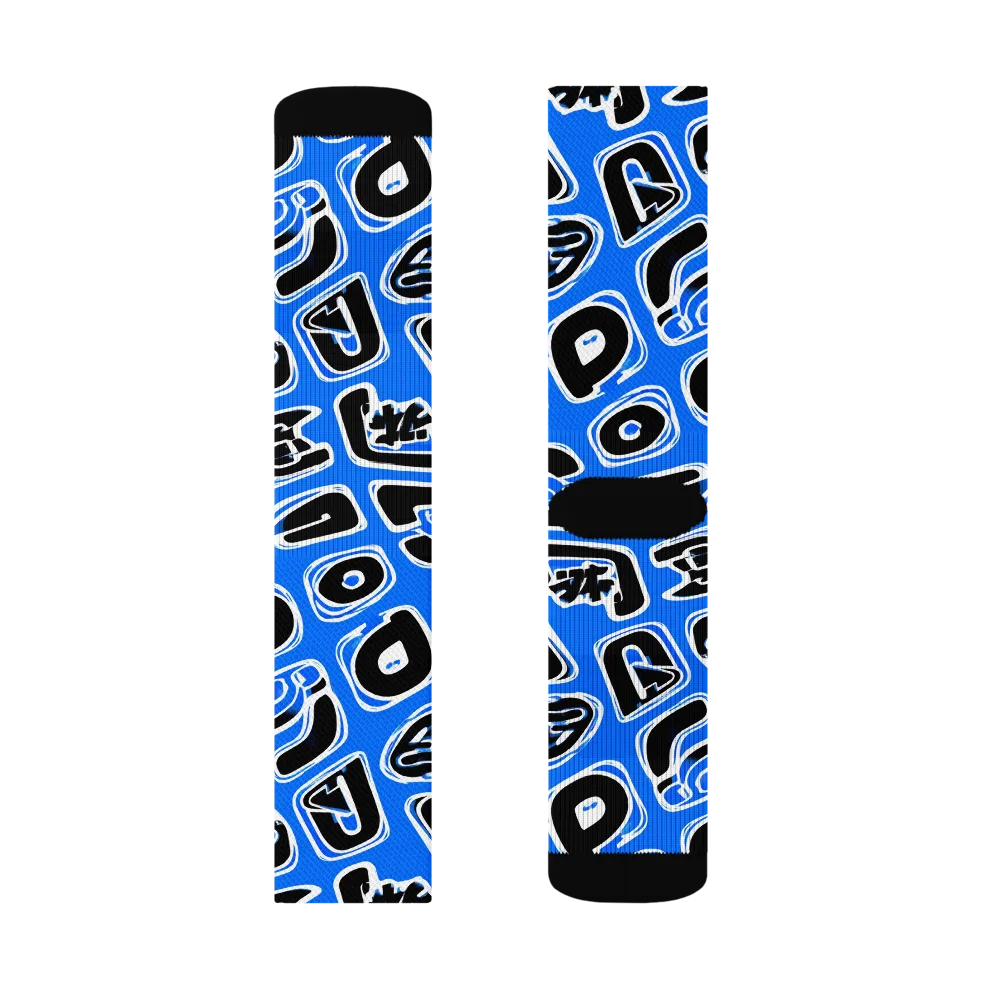Blue Note Block on Socks — Left Sock