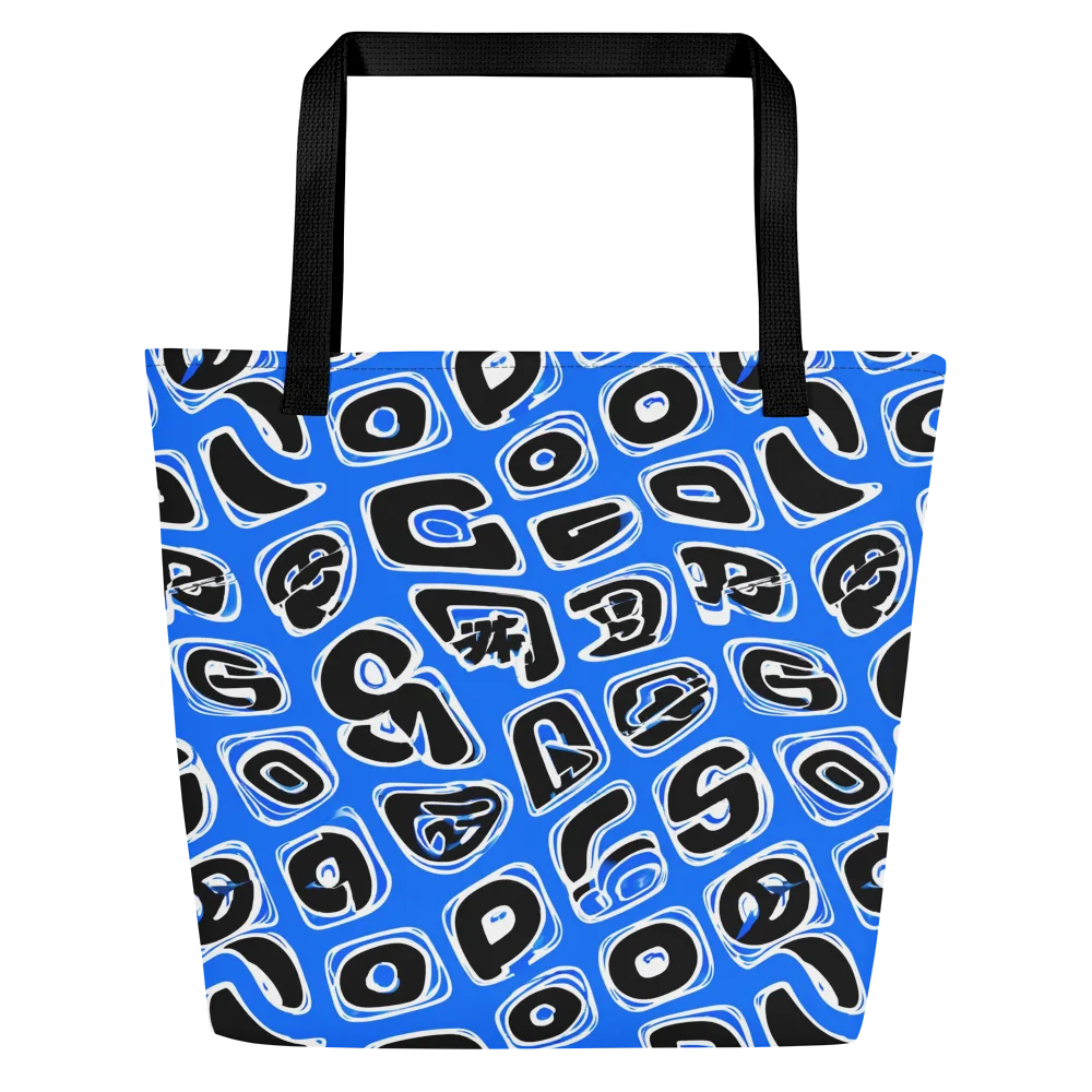 Blue Note Block on Large Tote Bag W/ Pocket — Front