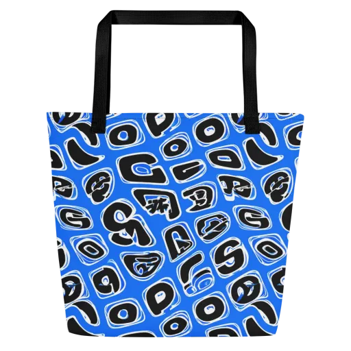 Blue Note Block on a Large Tote Bag W/ Pocket