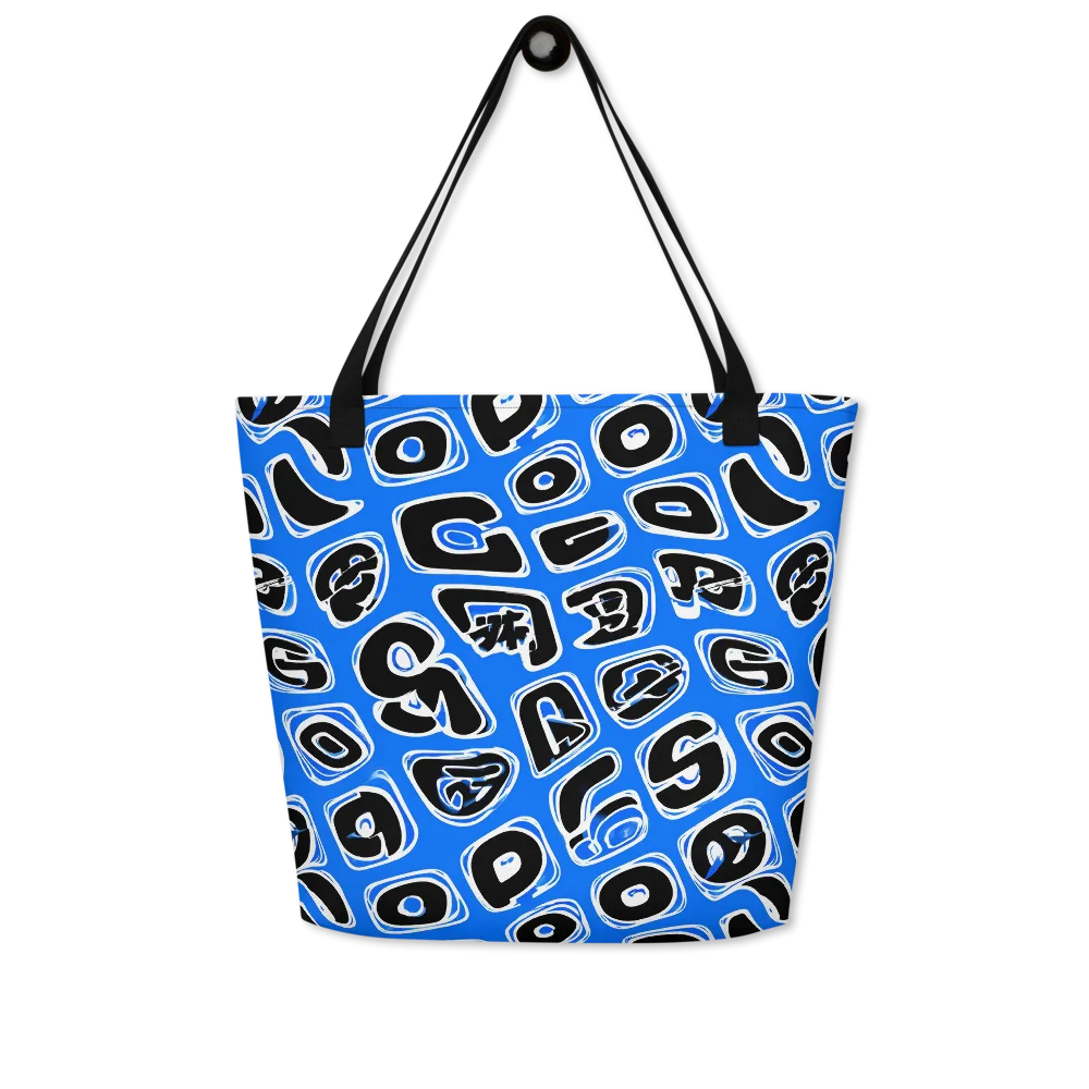 Blue Note Block on Large Tote Bag W/ Pocket — Front