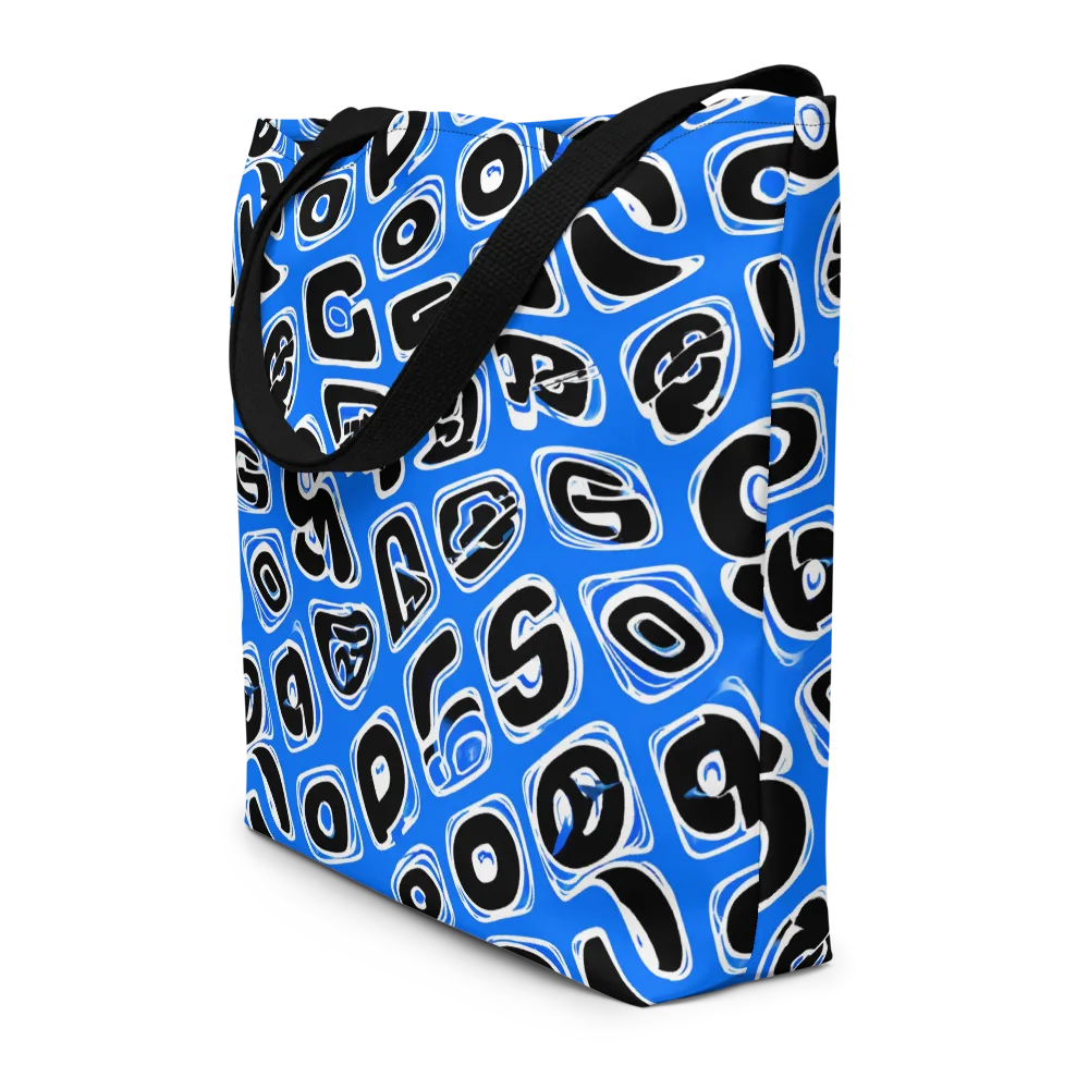 Blue Note Block on Large Tote Bag W/ Pocket — Front