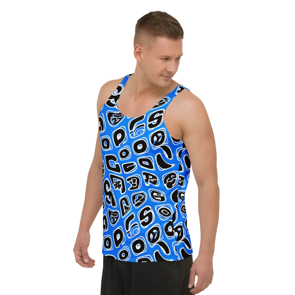 Blue Note Block on Men's Tank Top — Left Front