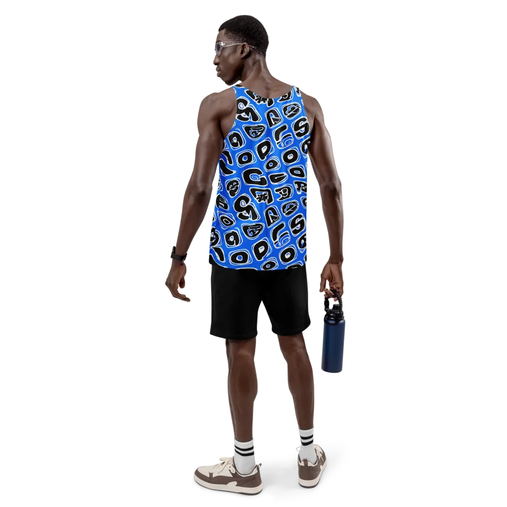 Blue Note Block on Men's Tank Top — Back