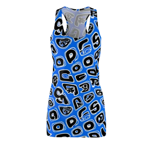Blue Note Block on a Racerback Dress