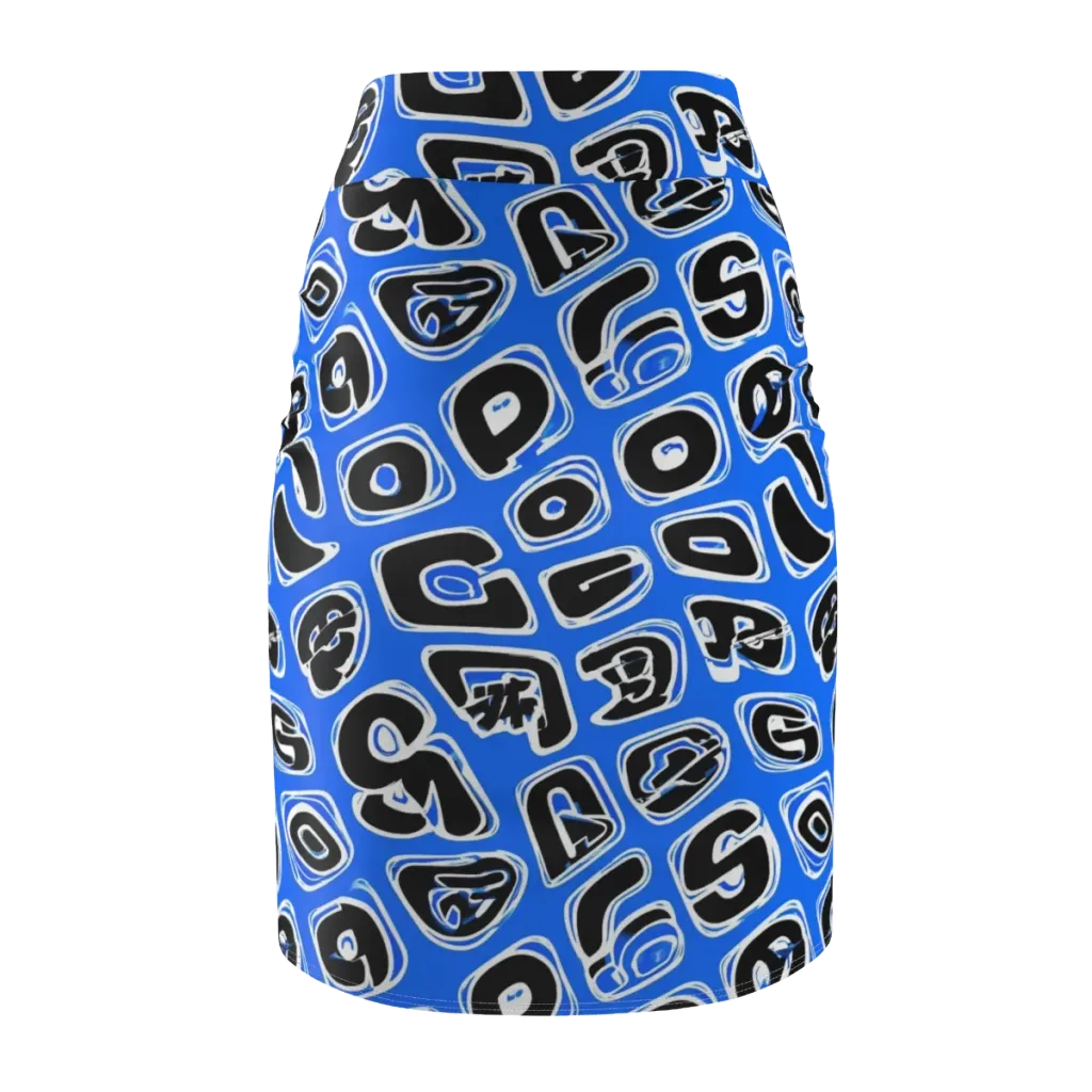 Blue Note Block on Pencil Skirt — Back