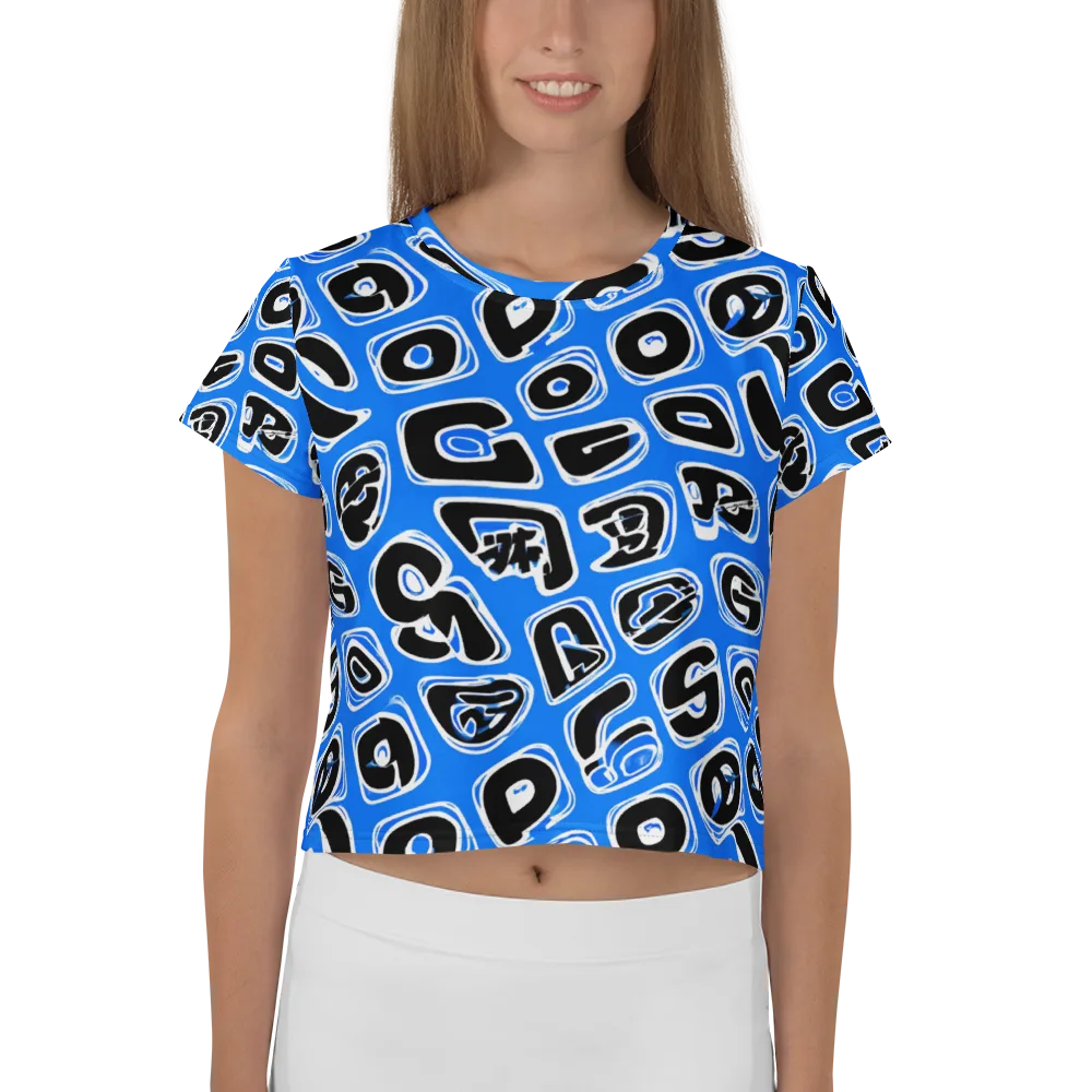 Blue Note Block on Crop Tee — Front