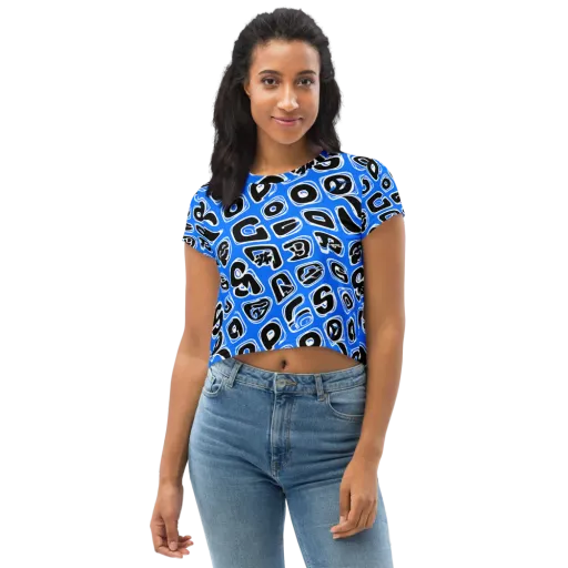 Blue Note Block on a Crop Tee
