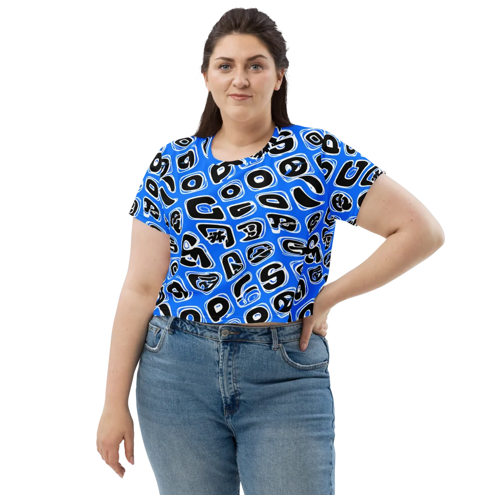 Blue Note Block on Crop Tee — Front