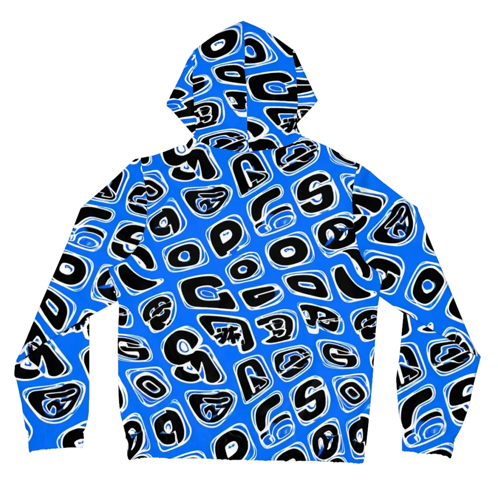 Blue Note Block on Women's Full-Zip Hoodie — Back