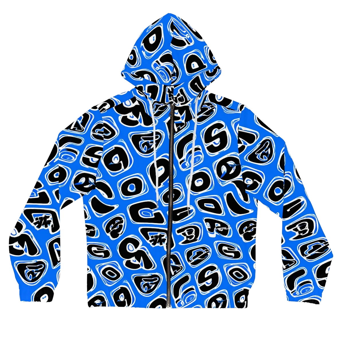 Blue Note Block on Women's Full-Zip Hoodie — Front