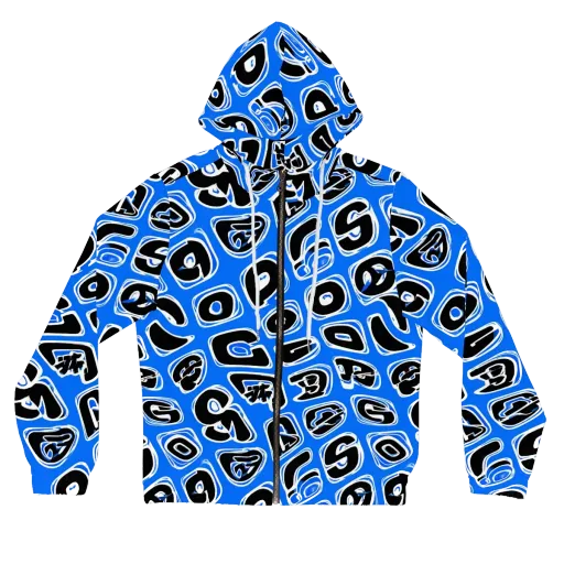 Blue Note Block on a Women's Full-Zip Hoodie