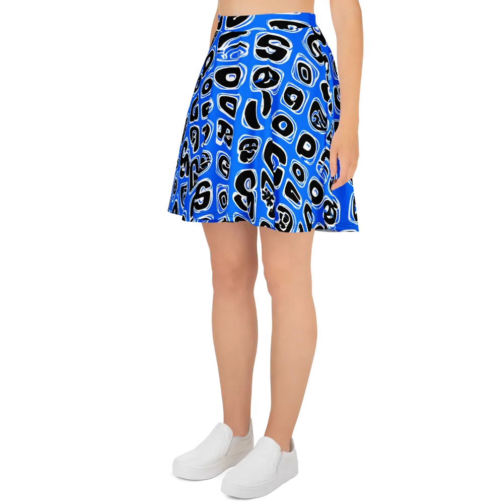 Blue Note Block on Skater Skirt — Left