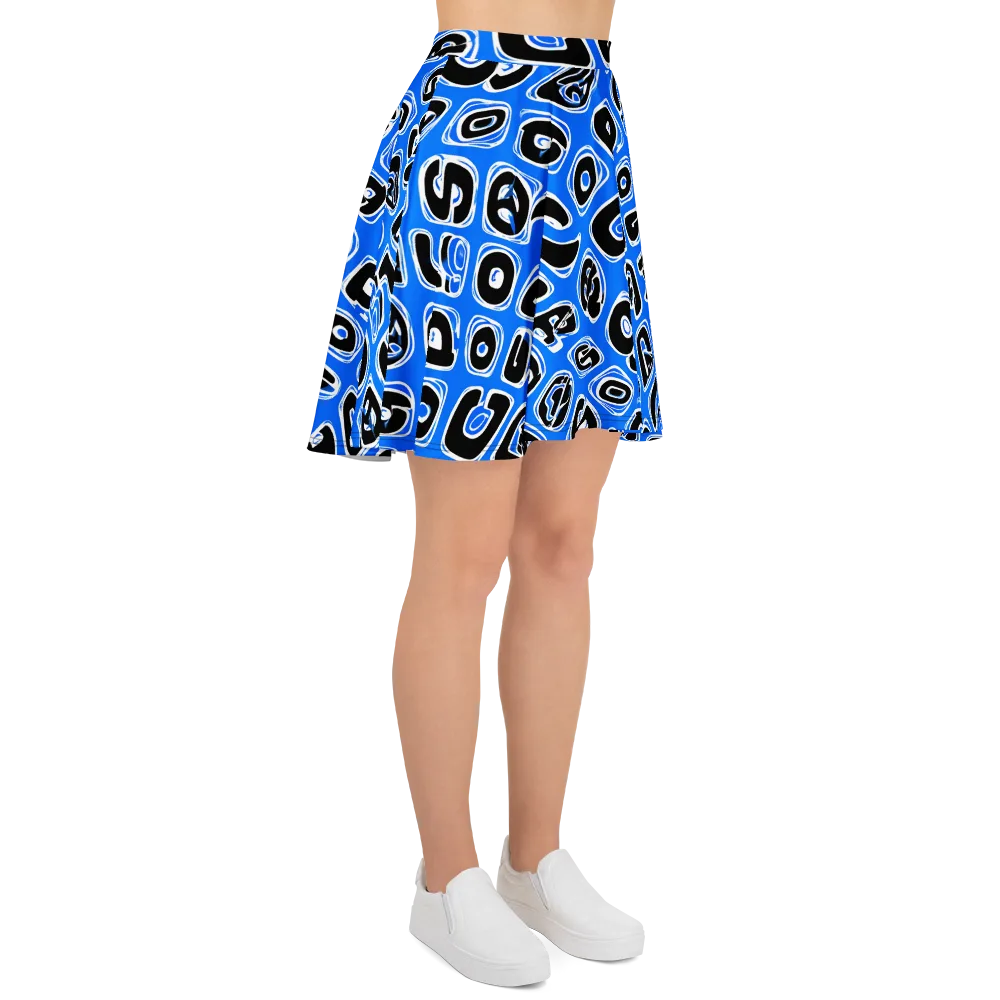 Blue Note Block on Skater Skirt — Right