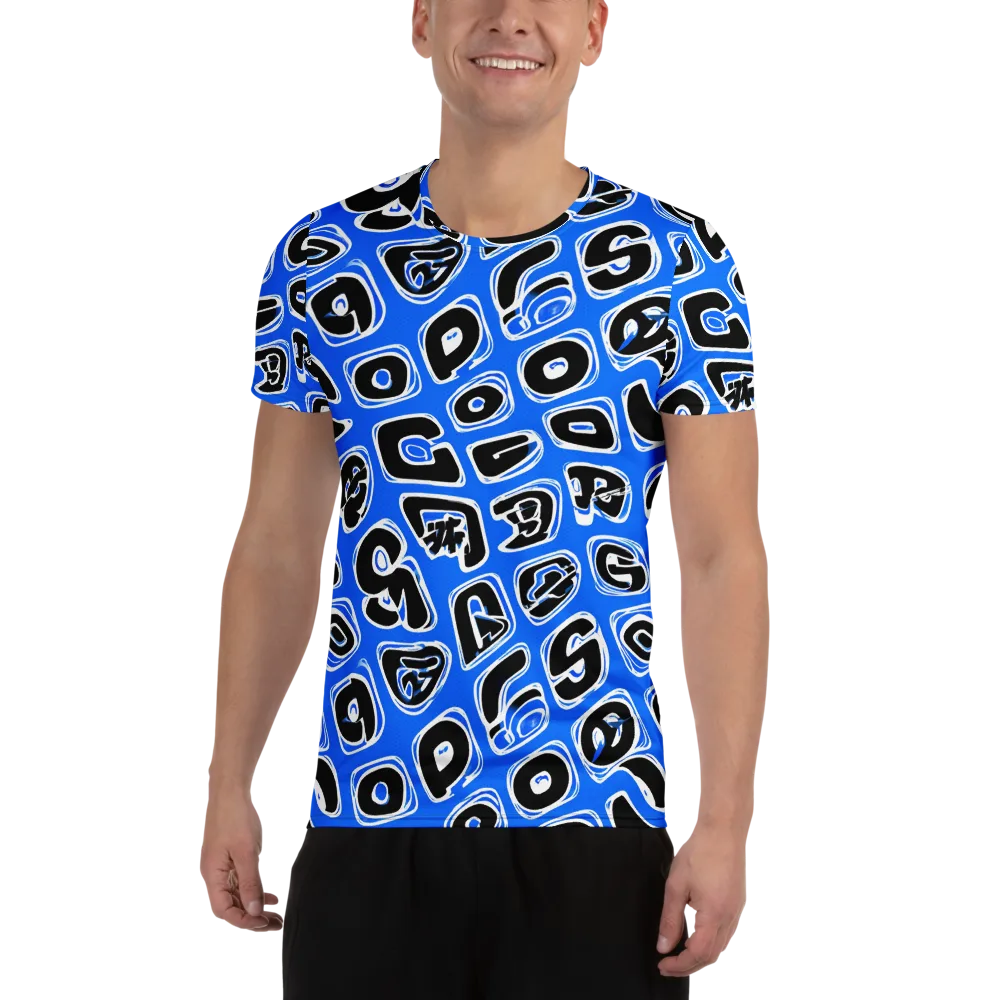 Blue Note Block on Men's Athletic T-Shirt — Front