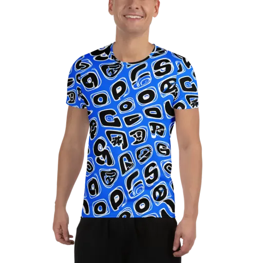 Blue Note Block on a Men's Athletic T-Shirt