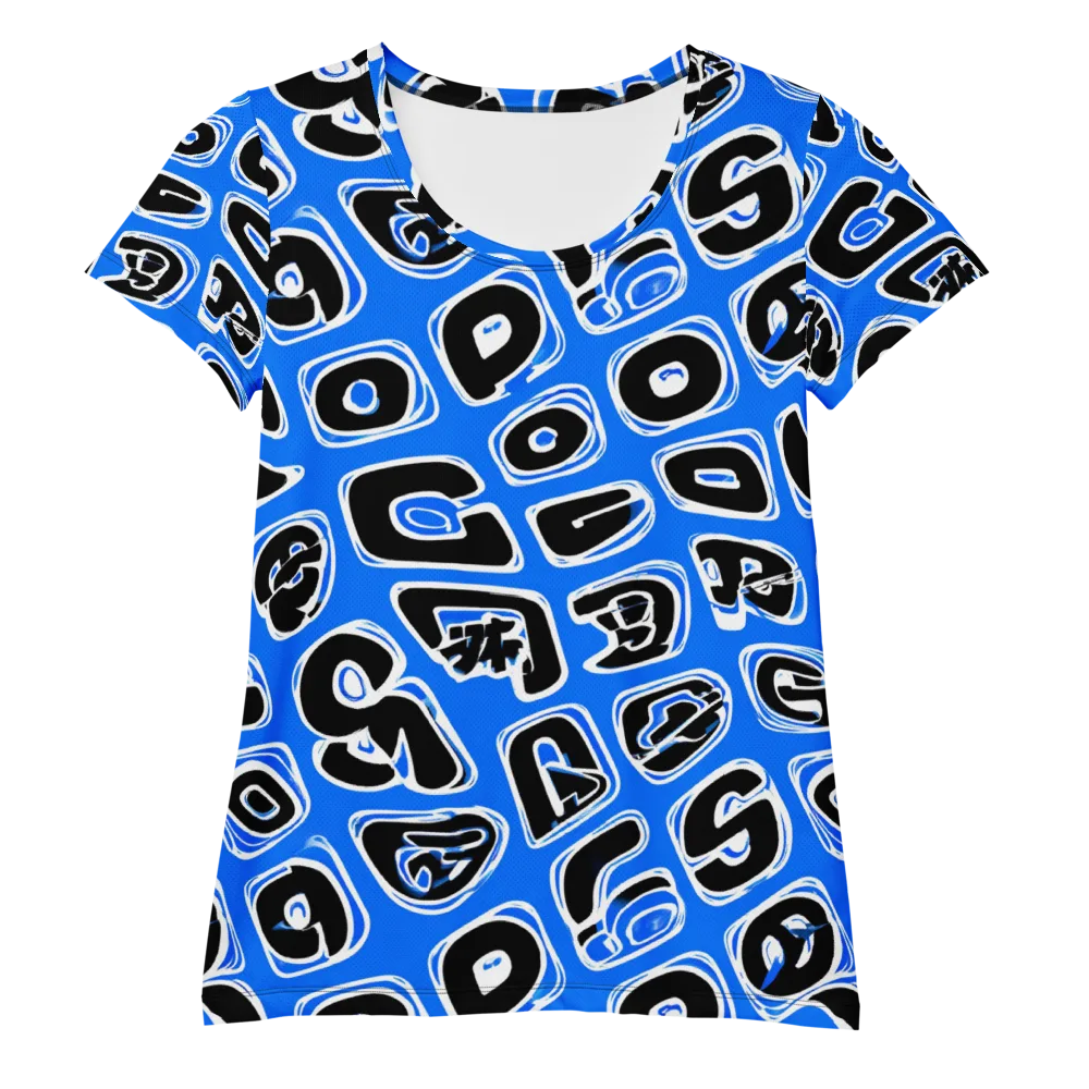 Blue Note Block on Women's Athletic T-Shirt — Front