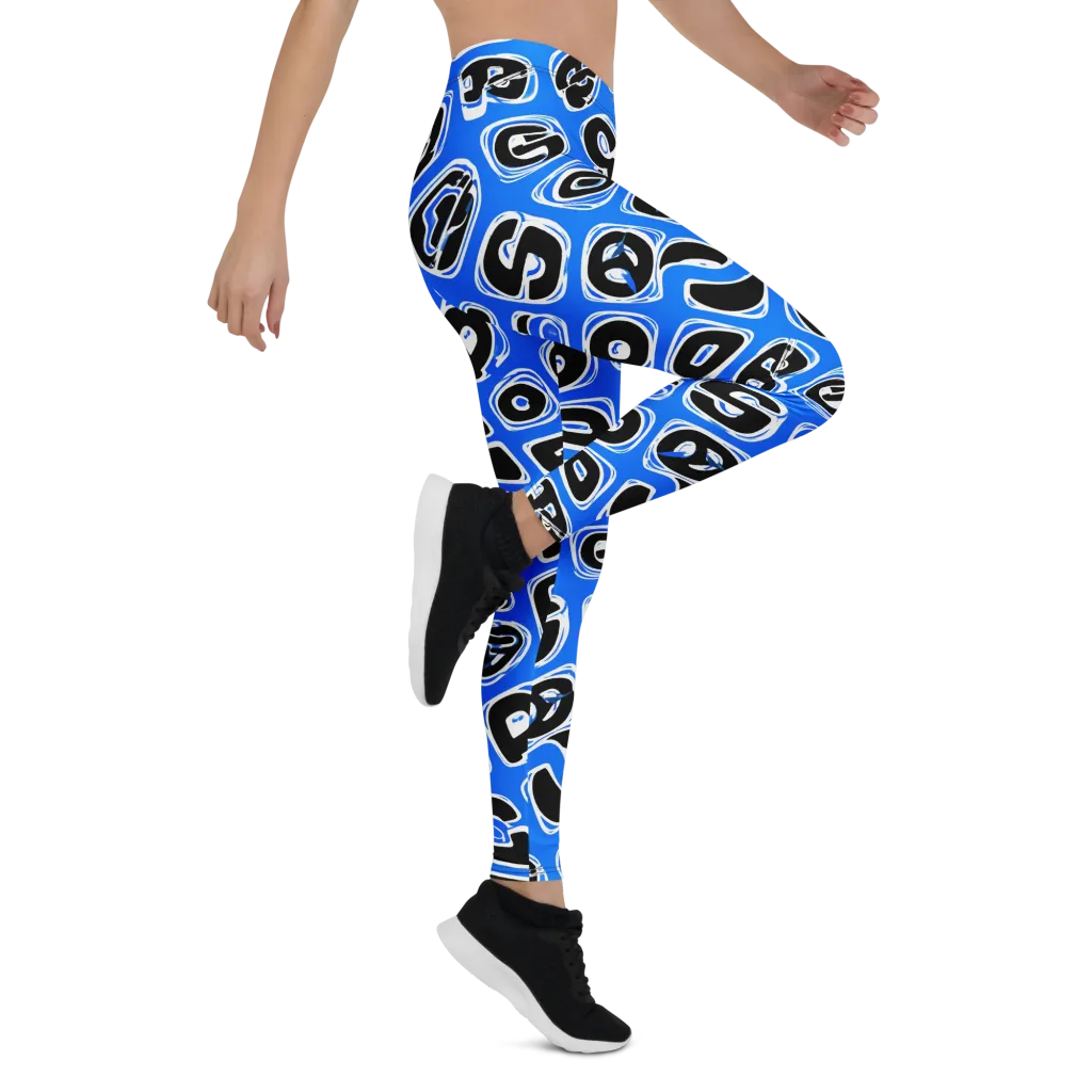Blue Note Block on Leggings — Right