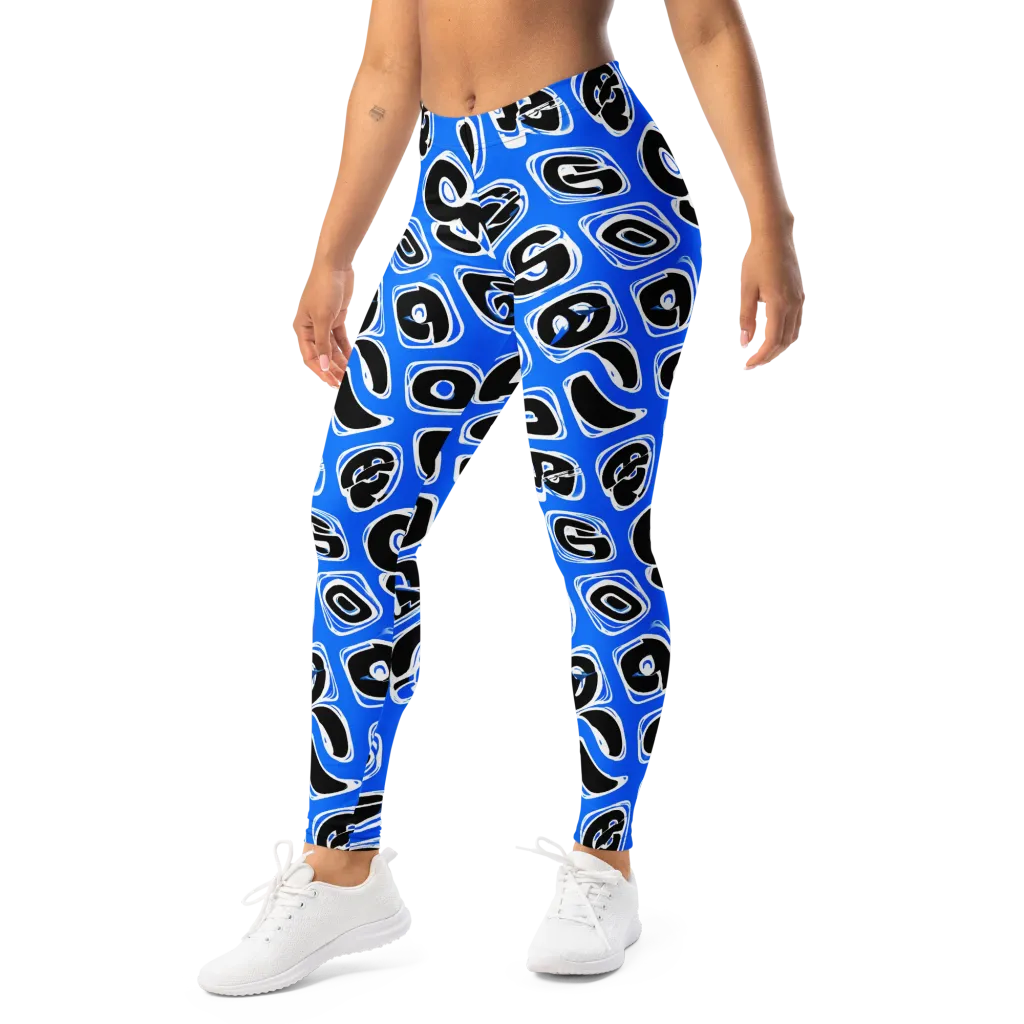 Blue Note Block on Leggings — Left Front
