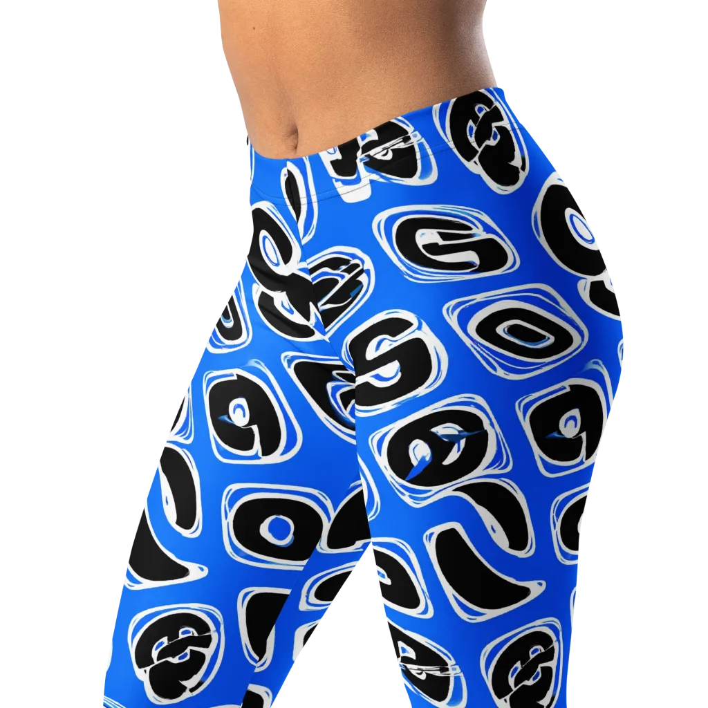 Blue Note Block on Leggings — Left Front