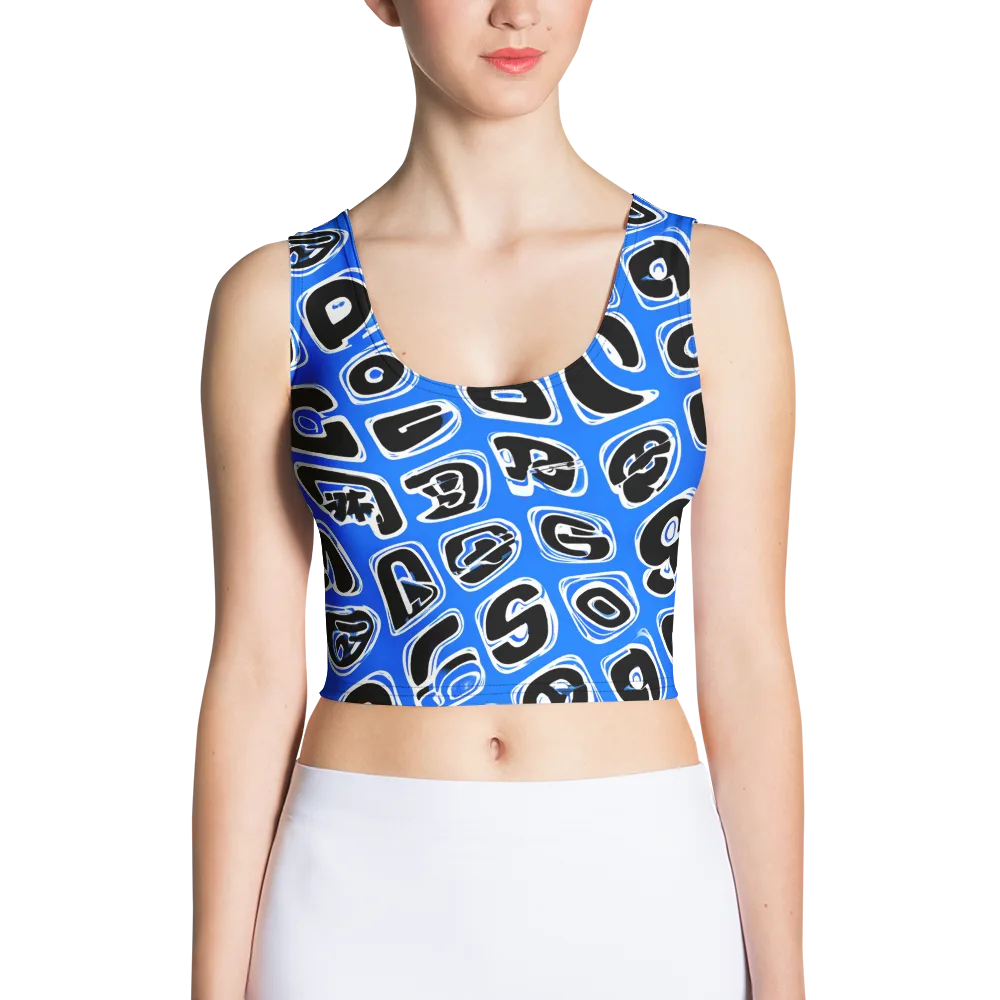 Blue Note Block on Crop Top — Front