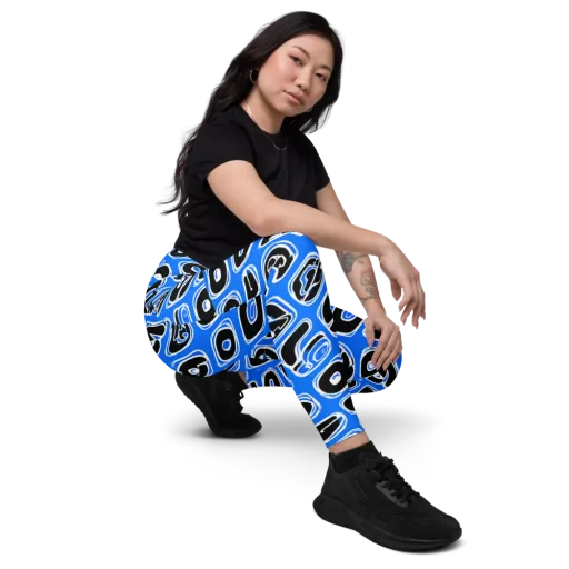 Blue Note Block on a Leggings with Pockets