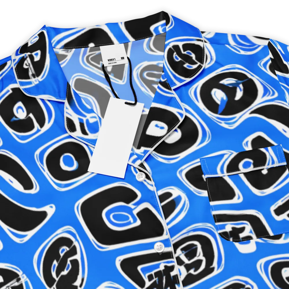 Blue Note Block on Women's Short Sleeve Pajama Top — Product details