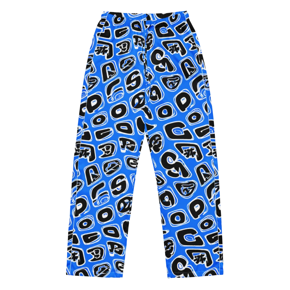 Blue Note Block on Women's Pajama Pants — Front