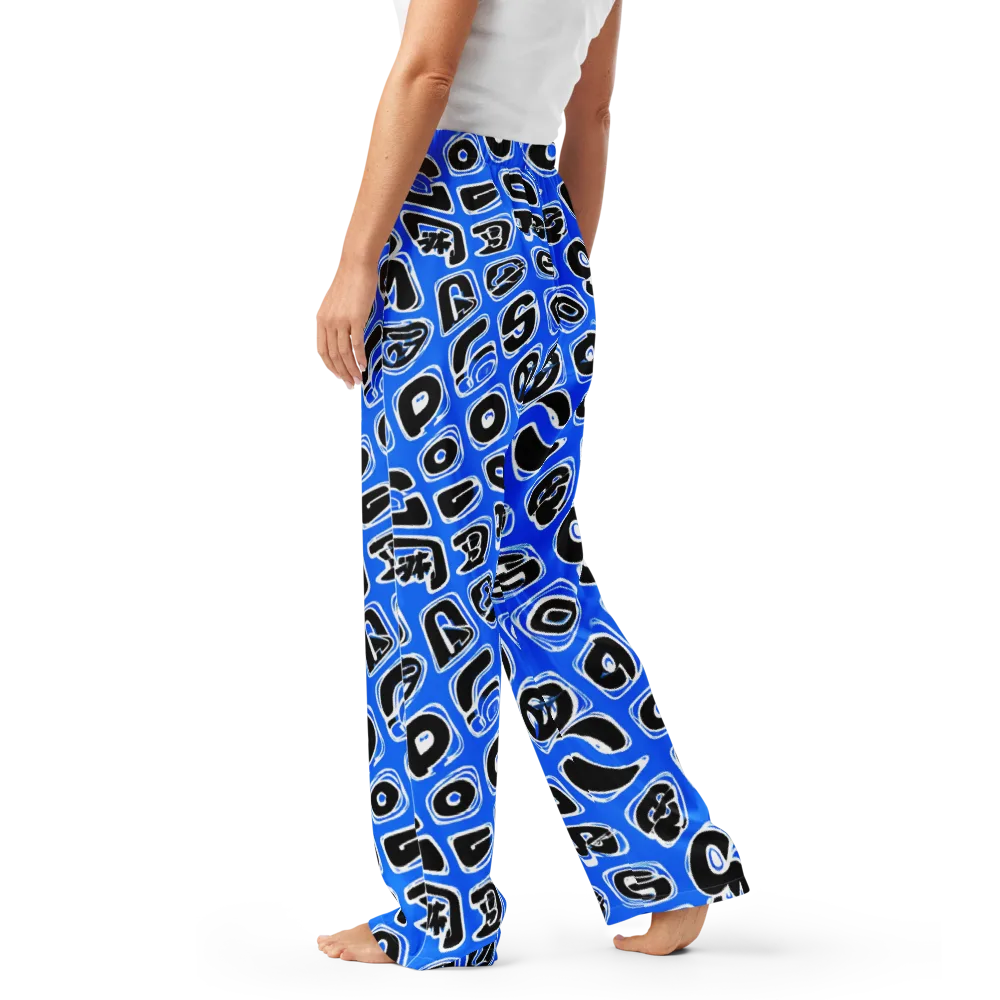 Blue Note Block on Women's Pajama Pants — Left