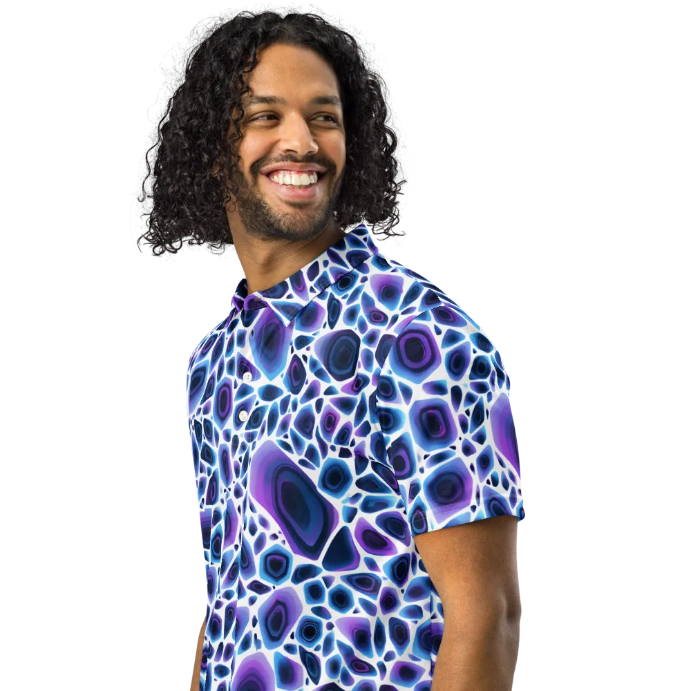 Ultraviolet Pebble on Men's Slim Fit Polo Shirt — Left Front