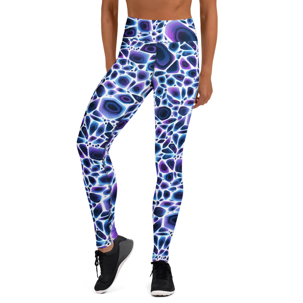 Ultraviolet Pebble on Yoga Leggings — Front