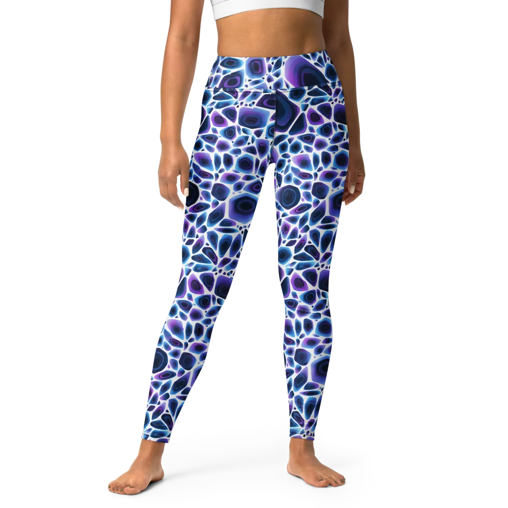 Ultraviolet Pebble on Yoga Leggings — Front