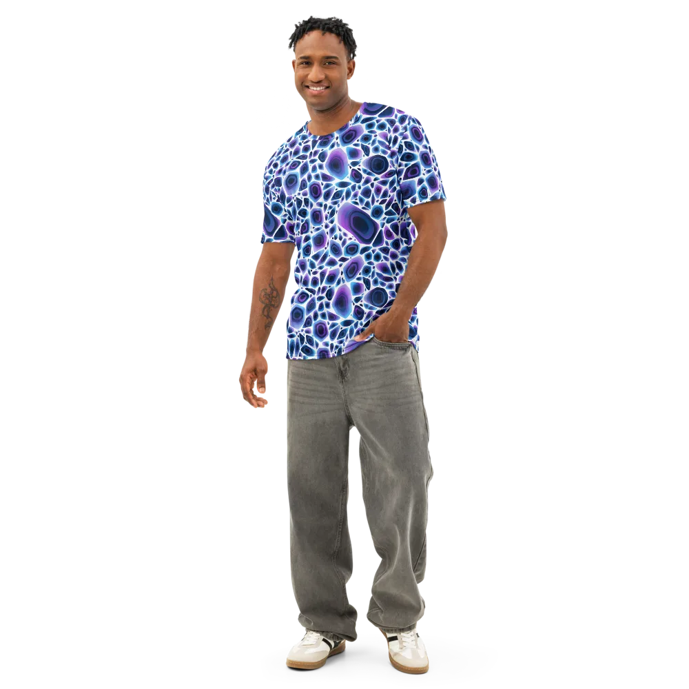 Ultraviolet Pebble on Men's Cotton Crew Neck T-Shirt — Front