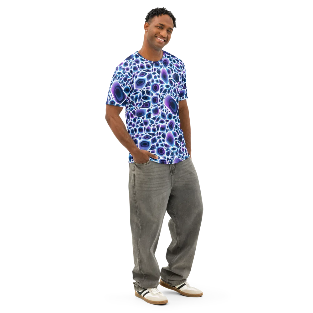 Ultraviolet Pebble on Men's Cotton Crew Neck T-Shirt — Right Front