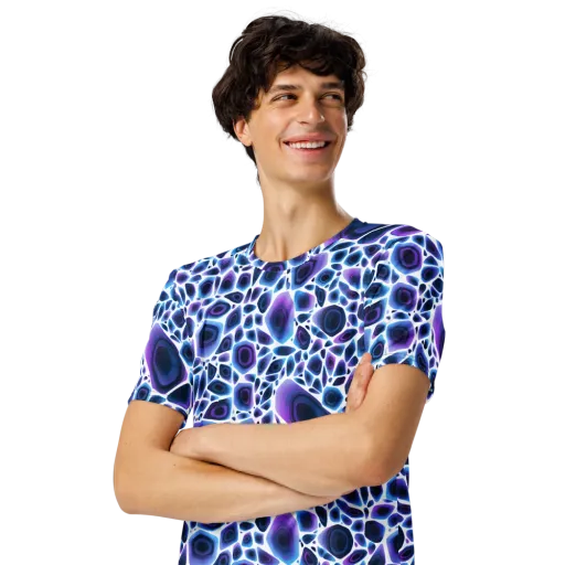 Ultraviolet Pebble on a Men's Crew Neck T-Shirt