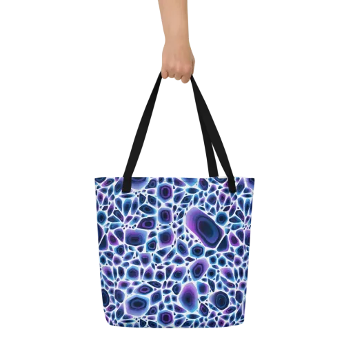 Ultraviolet Pebble on a Large Tote Bag W/ Pocket