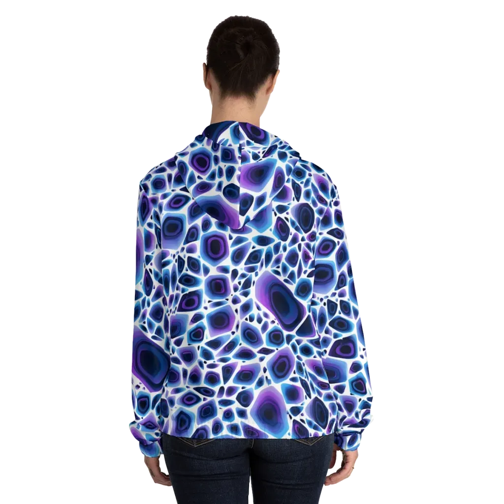 Ultraviolet Pebble on Women's Full-Zip Hoodie — Back On Person