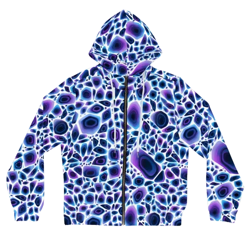 Ultraviolet Pebble on a Women's Full-Zip Hoodie