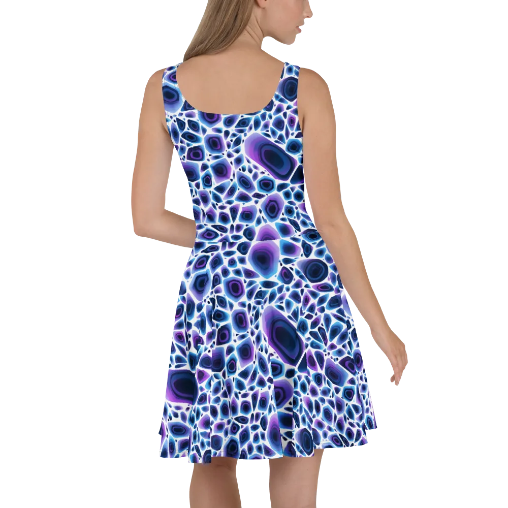 Ultraviolet Pebble on Skater Dress — Back