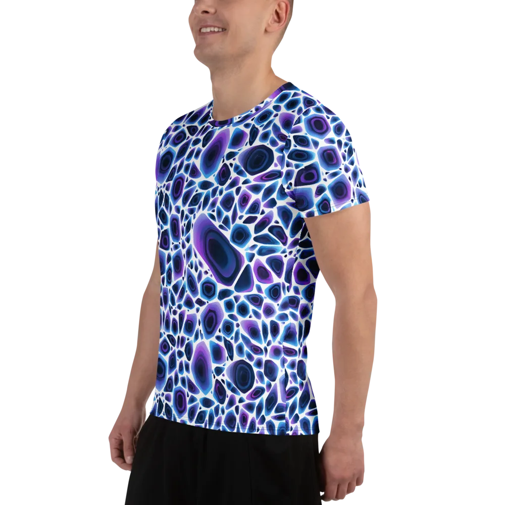 Ultraviolet Pebble on Men's Athletic T-Shirt — Left