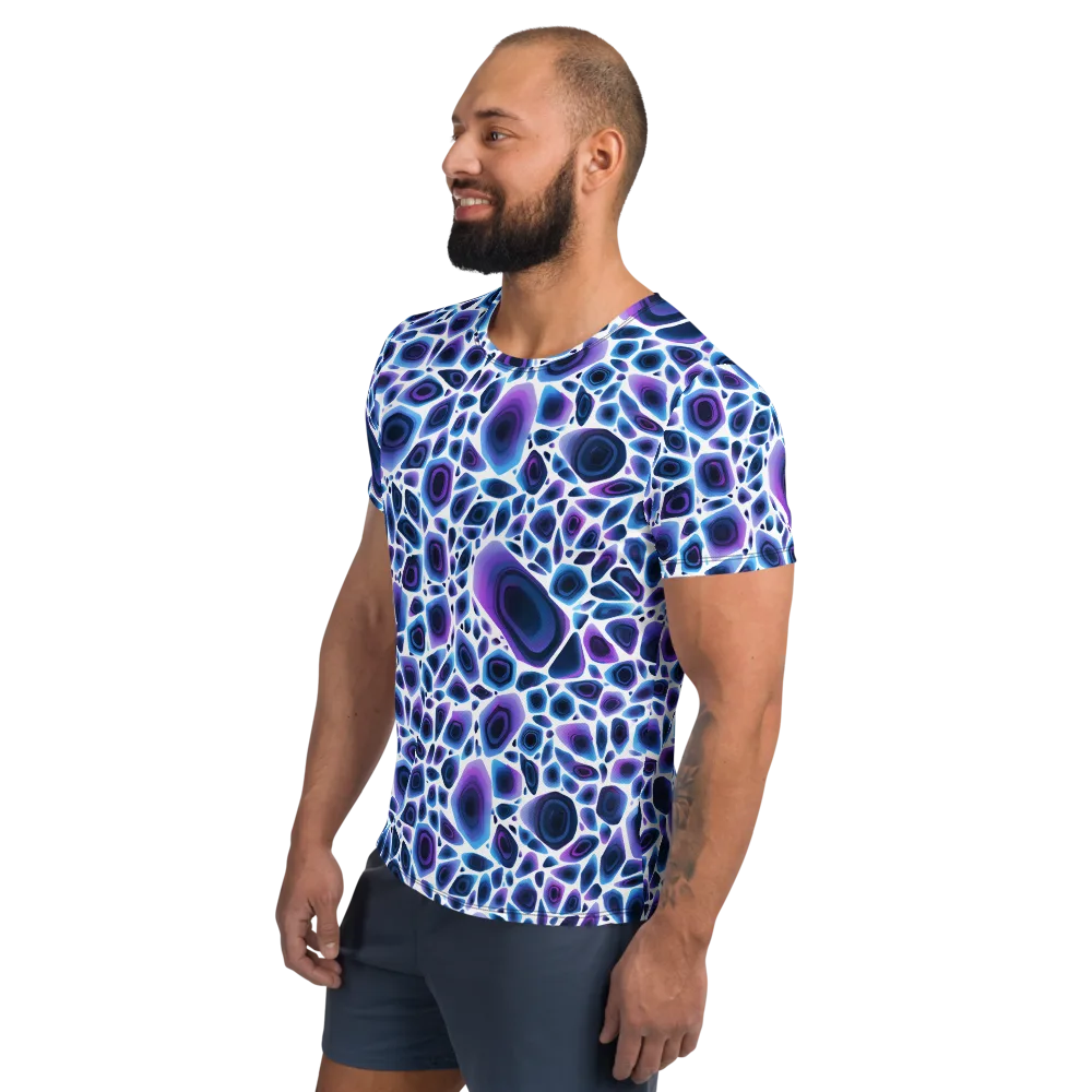 Ultraviolet Pebble on Men's Athletic T-Shirt — Left